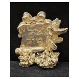 STERLING SILVER JUDAICA PLAQUE - 'MAZAL TOV' ON