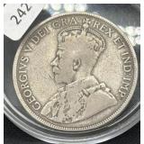 1912 CANADA 50 CENTS - 92.5% SILVER - 11.62 GRAMS