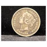 1897 CANADA 5 CENTS - 92.5% SILVER - 1.16 GRAMS