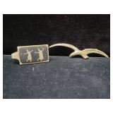 MEXICO SILVER BIRD PIN AND SIAM STERLING TIE TAC -