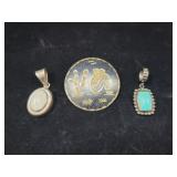 MEXICO STERLING SILVER BROOCH/PENDANT, STERLING