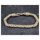 STERLING SILVER BYZANTINE STYLE BRACELET - 56 GRAM