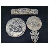 3 PC DANISH DRESSER SET - SILVERPLATE - COMB, HAND