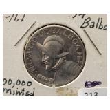 1930 PANAMA 1/4 BALBOA - 90% SILVER - 6.25 GRAMS