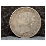 1898 NEWFOUNDLAND 50 CENTS - 92.5% SILVER -