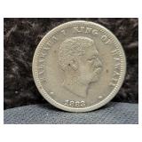 1883 HAWAI'I 1/4 DOLLAR - 90% SILVER - 6.3 GRAMS