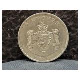 1907 NORWAY 2 KRONER - 80% SILVER - 15 GRAMS