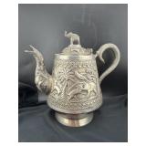 ANTIQUE ANGLO-INDIAN SILVER TEA POT - C. 19TH OR