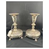 PAIR OF STERLING SILVER CANDLESTICKS - DURHAM