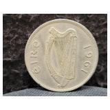 1961 IRELAND HALF CROWN - 75% SILVER - 14.14 GRAMS