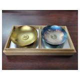 SET OF TRADITIONAL JAPANESE SAKI CUPS: 24K GOLD