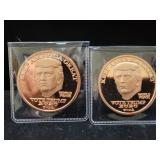 (2) TRUMP 1 OZ COPPER ROUNDS
