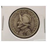 1947 PANAMA 1/4 BALBOA - 90% SILVER - 6.25 GRAMS