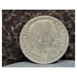 1907 ITALY 2 LIRA - 83.5% SILVER - 10 GRAMS