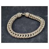 STERLING SILVER BYZANTINE STYLE BRACELET - 68 GRAM