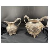 BURMESE SILVER OPEN SUGAR AND CREAMER - EACH