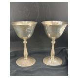 PAIR OF STERLING SILVER GOBLETS - J.E. CALDWELL