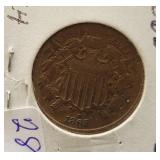 1865 TWO CENT PIECE