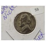 1945 JEFFERSON WAR NICKEL - 35% SILVER
