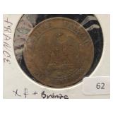 1864 FRANCE TEN CENTIMES COIN