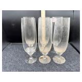 (6) CZECHOSLOVAKIAN CRYSTAL CHAMPAGNE FLUTES