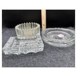 (3) GLASS ASHTRAYS