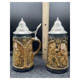 PAIR OF MATCHING STEINS - MADE IN GERMANY