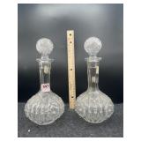 2 LEAD CRYSTAL DECANTURS