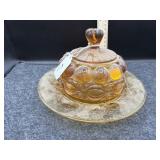 AMBER BUTTER DISH