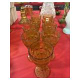 9 AMBER GOBLETS
