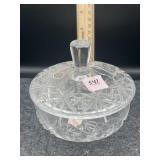 CRYSTAL COVERED CANDY DISH