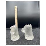 PAIR OF EAGLE HEAD PAPERWEIGHTS