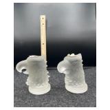 PAIR OF EAGLE HEAD PAPERWEIGHTS