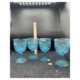 4 BLUE GOBLETS