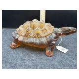 AMBER GLASS TURTLE DISH