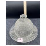 CLEAR GLASS BUTTER DISH