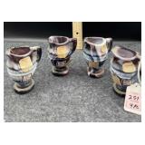 4 SLAG GLASS INDIVIDUAL CREAMERS