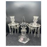 PAIR OF 2 LIGHT CANDELABRAS W/ PRISMS