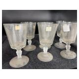 (6) DUNCAN & MILLER THREE FACE WATER GLASSES