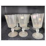 (6) DUNCAN & MILLER THREE FACE WATER GLASSES
