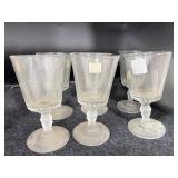 (6) DUNCAN & MILLER THREE FACE WATER GLASSES