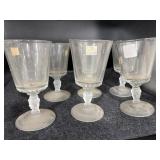 (6) DUNCAN & MILLER THREE FACE WATER GLASSES