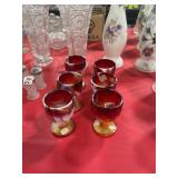 6 IMPERIAL SLAG GLASS GOBLETS