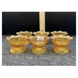 6 PC AMBER DUNCAN SALT CELLARS