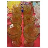 8 PC AMBER GOBLETS