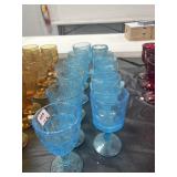 11 ASSTD. PATTERN BLUE GOBLETS