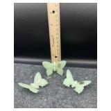 3 WESTMORELAND JADEITE BUTTERFLIES