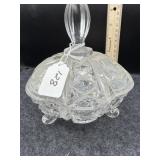 CRYSTAL COVERED CANDY DISH