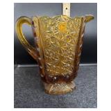 DAISY & BUTTON PRESSED GLASS WATER PITCHER