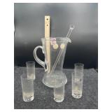 6 PC MARTINI STIRRER & 5 SHOT GLASSES